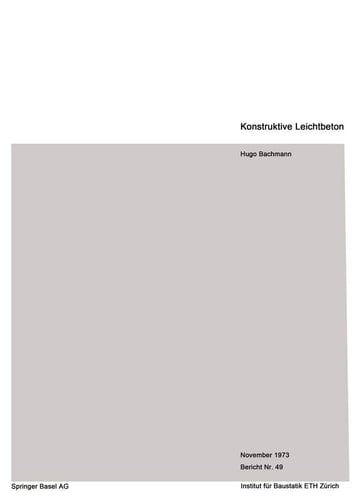 Konstruktiver Leichtbeton (Institut für Baustatik und Konstruktion) (German Edition)