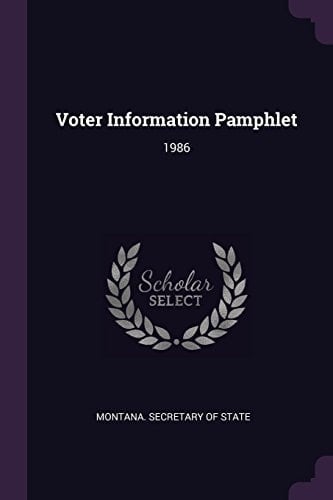 Voter Information Pamphlet 1986