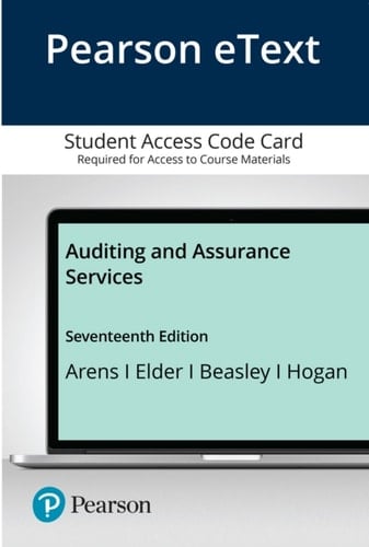 Pearson Etext Auditing and Assurance Services -- Access Card