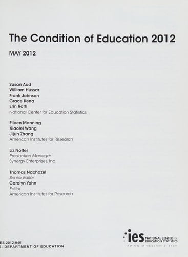The Condition of Education 2012