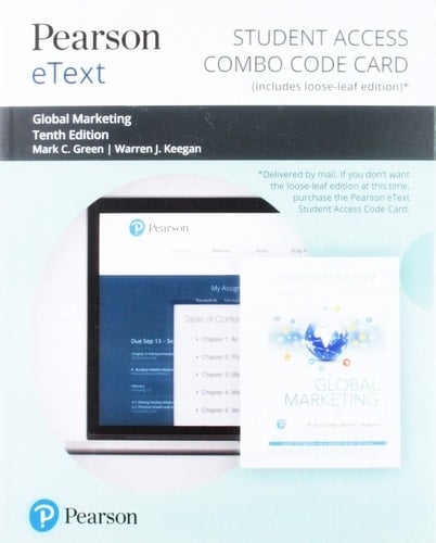 Global Marketing Pearson Etext Combo Access Card