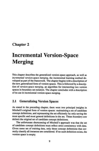 Incremental Version-Space Merging: A General Framework for Concept Learning