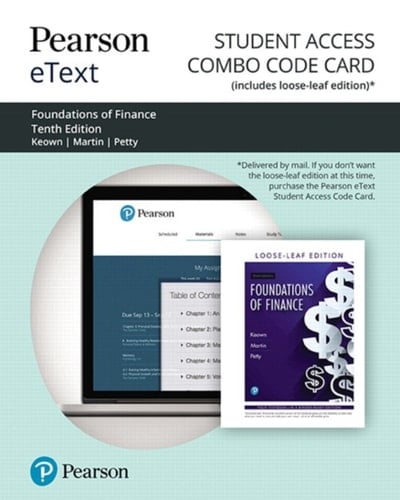 Foundations of Finance Pearson Etext Combo Access Card