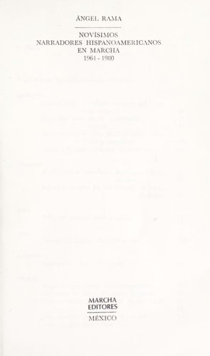Novisimos Narradores Hispanoamericanos En Marcha: 1964-1980 (Spanish Edition)