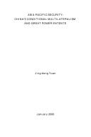 Asia-Pacific Security China's Conditional Multilateralism and Great Power Entente
