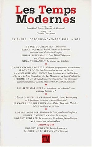Les Temps Modernes N° 601 Octobre-Novembre 1998