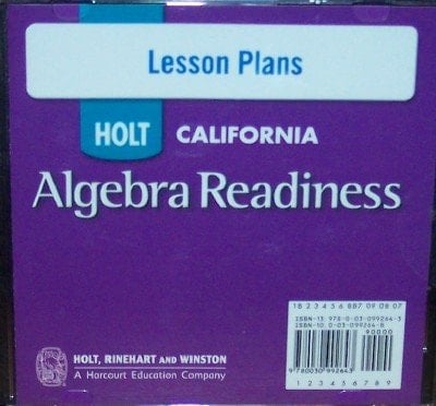 Lesson Plans CD-R CA Alg Readiness 2008