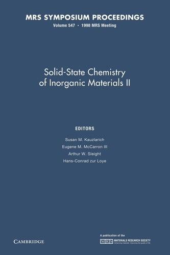 Solid-State Chemistry of Inorganic Materials II: Volume 547