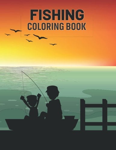 Fishing Coloring Book: Relaxing Illustrations for Adult, Fishing Activity Book For Adult