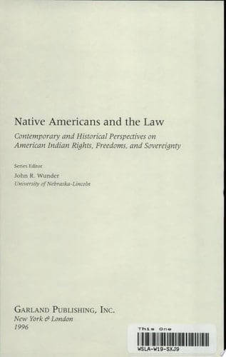 Constitutionalism and Native Americans, 1903-1968