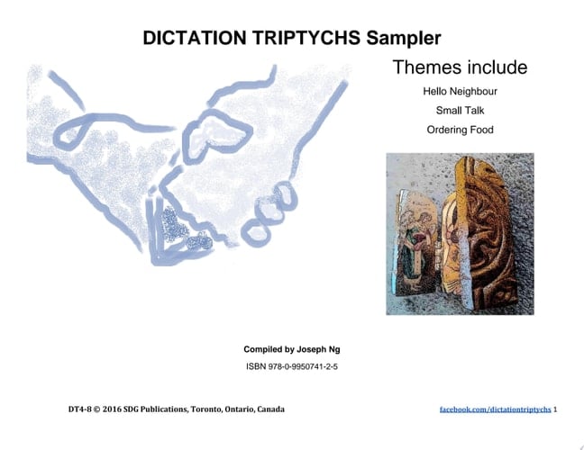 Dictation Triptychs Sampler Teacher's Book with Worksheets to Photocopy