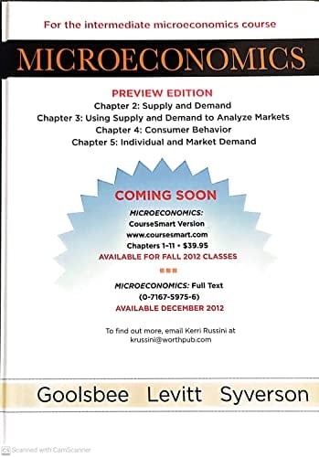 MICROECONOMICS- Chapters 2-5 (Preview Edition) - Edition