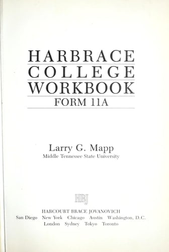 Harbrace College Workbook