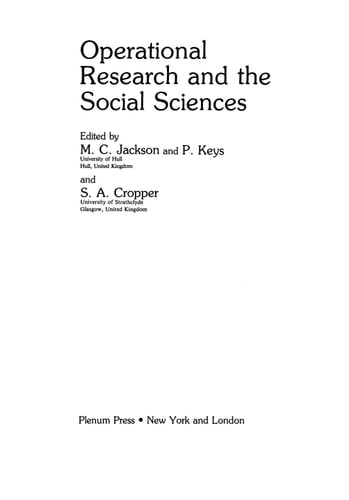 Operational Research and the Social Sciences