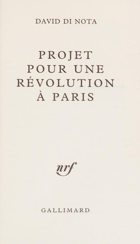Projet pour une révolution à Paris