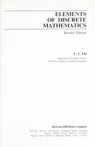 Elements of Discrete Mathematics (MCGRAW HILL COMPUTER SCIENCE SERIES)