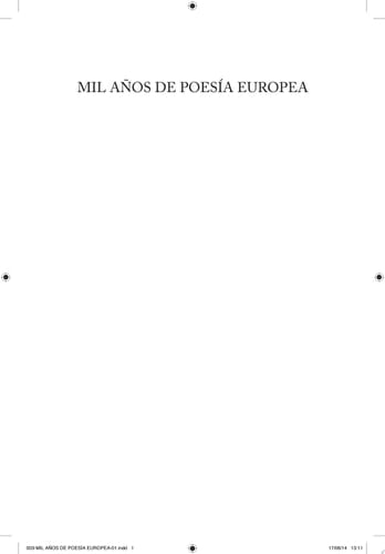 Mil años de poesía europea