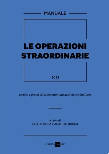 Le operazioni straordinarie 2023