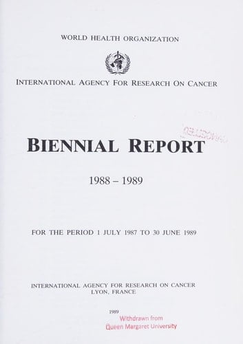 Biennial Report 1988 - 1989 For the Period 1 July 1987 to 30 June 1988