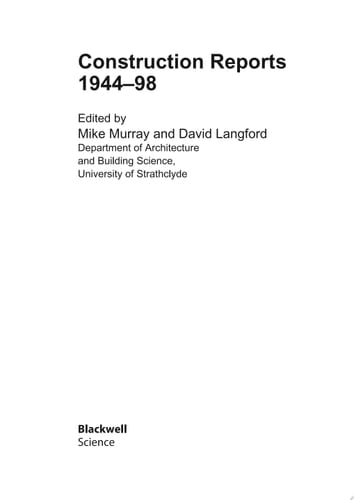Construction Reports 1944-98