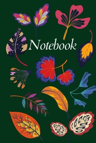 Notebook: Stylish design notebook for an intimate daily journal, a dream journal or a travelling journal, colorful, blank-lined.