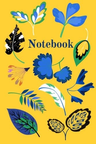 Notebook: Stylish design notebook for an intimate daily journal, a dream journal or a travelling journal, colorful, blank-lined.