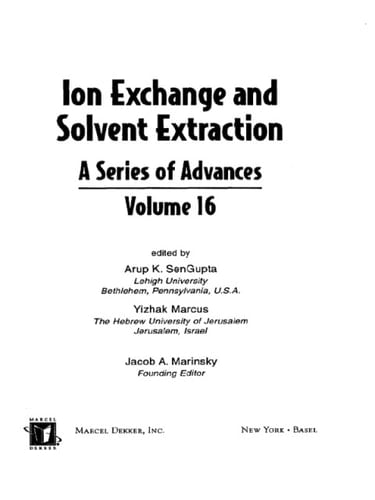 Ion Exchange and Solvent Extraction