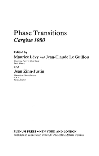 Phase Transitions Cargèse 1980