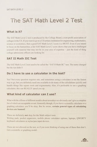 Sat Subject Test Math Level II
