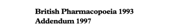 British Pharmacopoeia 1993 Addendum 1997
