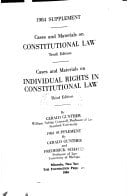 Individual Rights in Constitutional Law, Cases & Materials, 1984 Supplement (University Casebook Series)