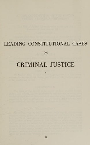 Criminal Justice, Leading Constitutional Cases, 1988