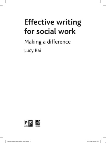 Effective writing for social work Making a difference