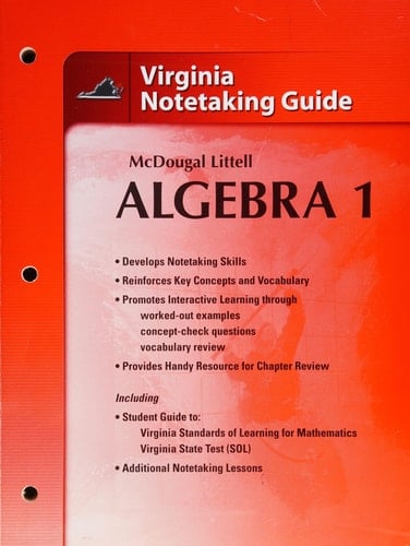 Holt McDougal Larson Algebra 1 Virginia Note-Taking Guide Algebra 1