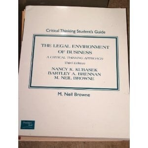 Legal Environment of Business a Critical Thinking Approach S/G