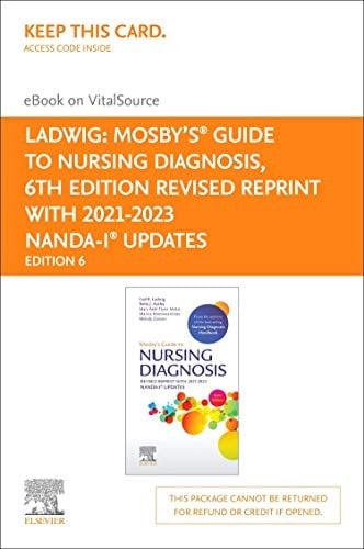 Mosby's Guide to Nursing Diagnosis, 6th Edition Revised Reprint with 2021-2023 NANDA-I® Updates - Elsevier E-Book on VitalSource (Retail Access Card)