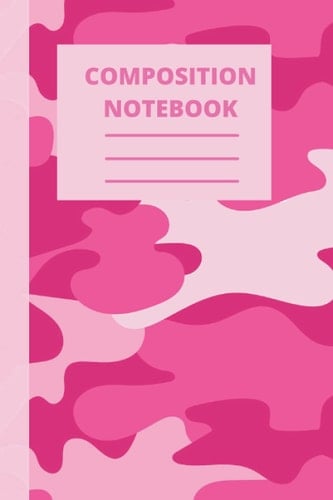 Composition Notebbook Pink Camo: Black Lined Pink Camo Composition Notebook for girls back to school