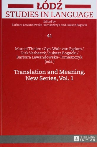 Translation and Meaning New series