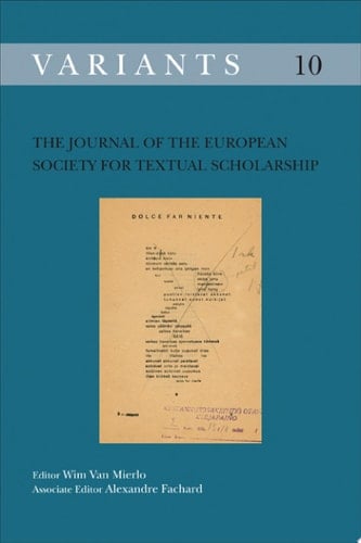 The Journal of the European Society for Textual Scholarship.
