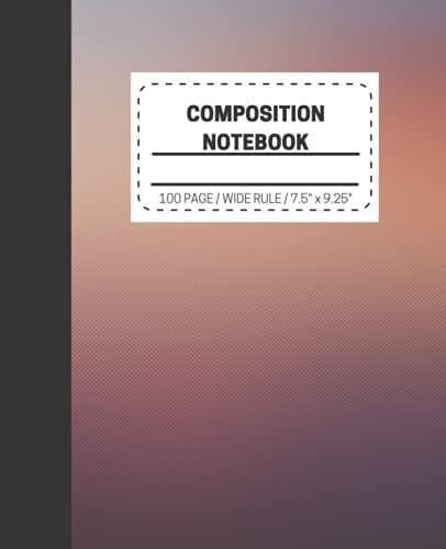 Composition Notebook: Gradient Design (7.5 x 9.25 inches) 100 Pages: College Ruled