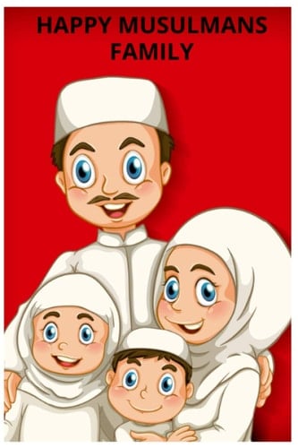 HAPPY MUSULMANS FAMILY: NOTE BOOK FOR MUSULMANS FAMILY PAGES 120 COVER MATH PAPER WHITE 6*9 IN