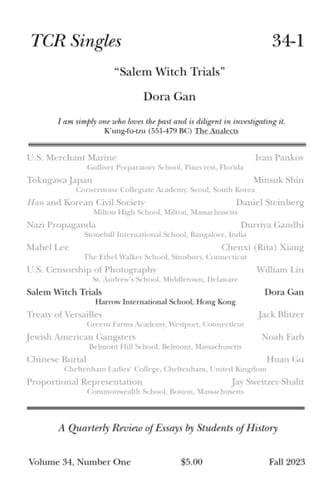 TCR Singles 34-1 Salem Witch Trials