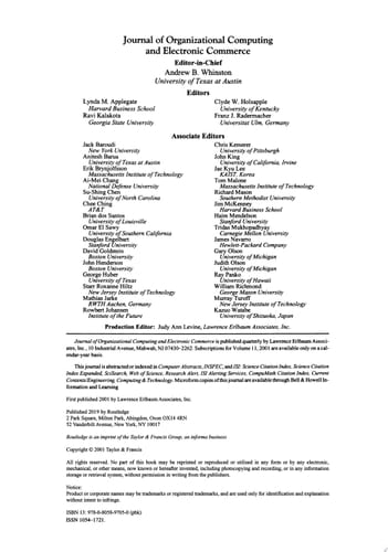 Organizational Learning and Knowledge Management A Special Issue of the journal of Organizational Computing and Electronic Commerce