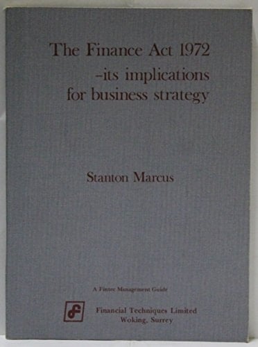 The Finance Act 1972 - Its Implications for Business Strategy
