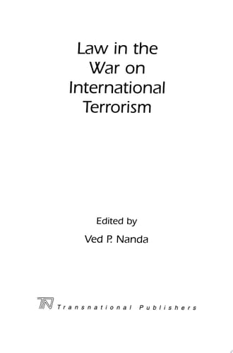 Law in the War on International Terrorism