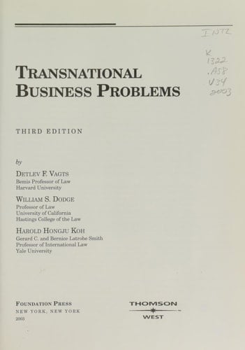 Transnational Business Problems (University Casebook)