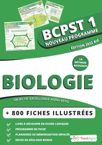Biologie BCPST 1re année - Nouveau programme 2021: Fiches illustrées / Flash-cards / Cartes mémoires SVT à découper - Pandagro: Pandafiches : Fiches ... livres à découper Pandagro) (French Edition)