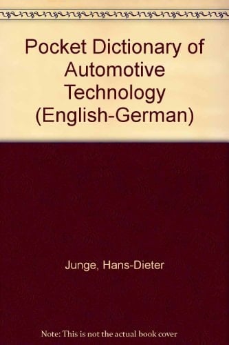 Taschenw Rterbuch Kraftfahrzeugtechnik Englisch - Deutsch