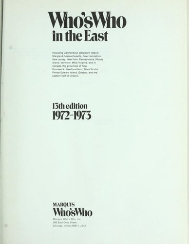 Who's Who in the East 1972-1973
