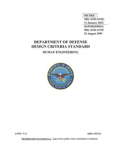 MIL-STD-1472G Department of Defense Design Criteria Standard Human Engineering 11 January 2012